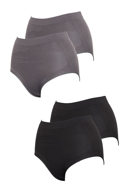 Mid-Waist Slim Wear 中腰竹炭瘦身內褲(4件) 1169 - Sunna Character