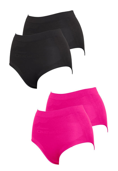 Mid-Waist Slim Wear 中腰竹炭瘦身內褲(4件) 1169 - Sunna Character