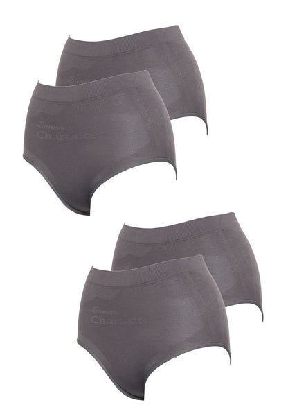 Mid-Waist Slim Wear 中腰竹炭瘦身內褲(4件) 1169 - Sunna Character