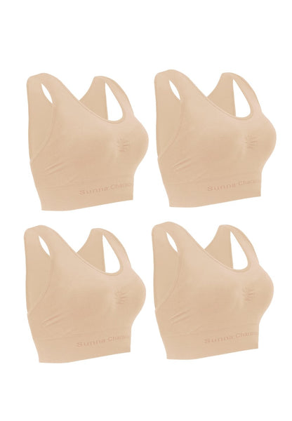 Fast Drying Sports Bra with Bamboo Charcoal - U-Back 3291 (4 pcs) - Sunna Character