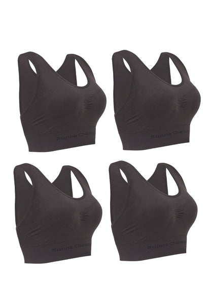 Fast Drying Sports Bra with Bamboo Charcoal - U-Back 3291 (4 pcs) - Sunna Character