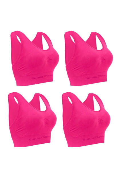 Fast Drying Sports Bra with Bamboo Charcoal - U-Back 3291 (4 pcs) - Sunna Character